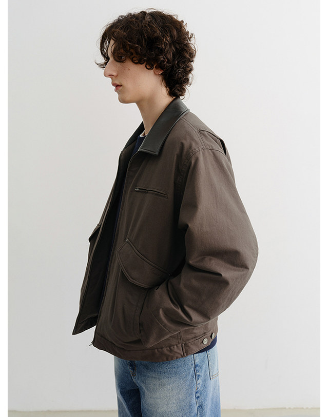 던스트 UNISEX VINTAGE PADDED WORK JACKET KHAKI BROWN_M_UDJU5C108W2 브라운 착용컷