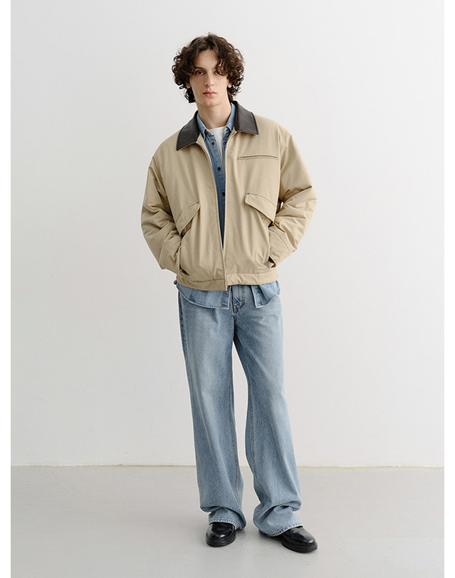 던스트 UNISEX VINTAGE PADDED WORK JACKET BEIGE_M_UDJU5C108I2 베이지 착용컷