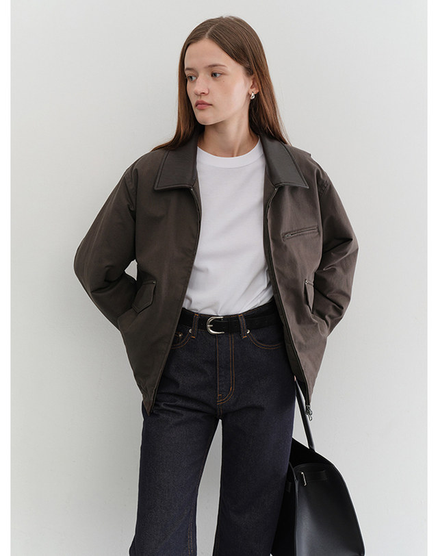 던스트 UNISEX VINTAGE PADDED WORK JACKET KHAKI BROWN_UDJU5C108W2 브라운 착용컷