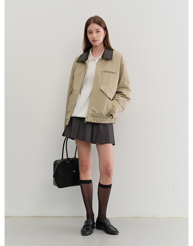 던스트 UNISEX VINTAGE PADDED WORK JACKET BEIGE_UDJU5C108I2 베이지 착용컷