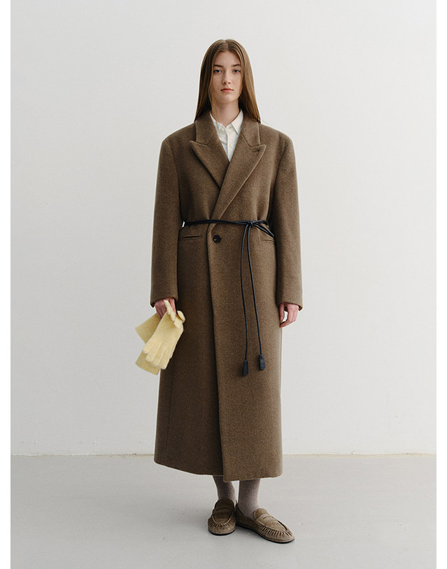 던스트 UNISEX OVERSIZED DOUBLE COAT KHAKI BEIGE_M_UDCO5D127I3 멀티컬러 착용컷