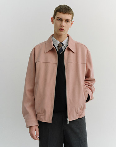 UNISEX ALTER-SUEDE COLLARED BLOUSON SOFT PINK_M_UDJU6A107P1