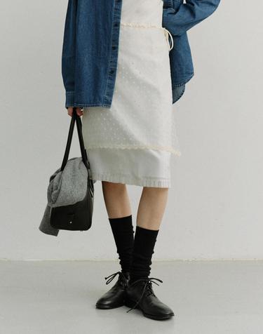 NEEDLEWORK LAYERING SKIRT IVORY_UDSK6A209IV