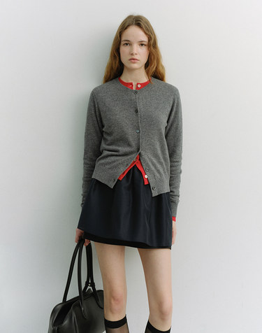 ESSENTIAL CREWNECK KNIT CARDIGAN MELANGE GREY_UDSW6A209G2