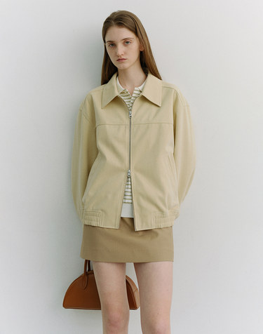 UNISEX ALTER-SUEDE COLLARED BLOUSON CREAM_UDJU6A107CR