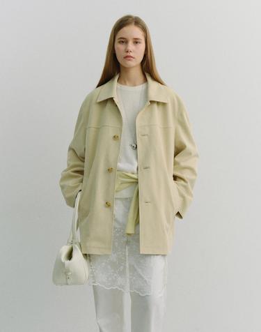 UNISEX ALTER-SUEDE HALF JACKET CREAM BEIGE_UDJA6A106CR