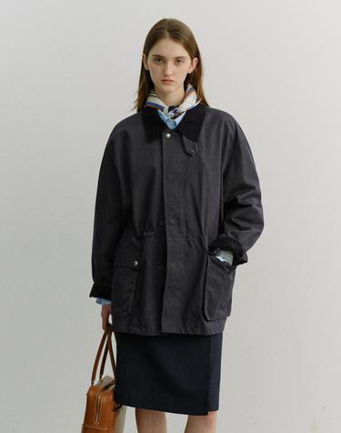 UNISEX COTTON CHORE JACKET INDIGO NAVY_UDJA6A101N1
