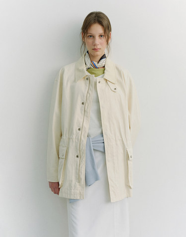 UNISEX COTTON CHORE JACKET OFF WHITE_UDJA6A101OW