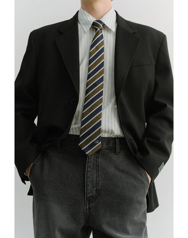 STRIPED TIE OLIVE_M_UDNE6E101K1