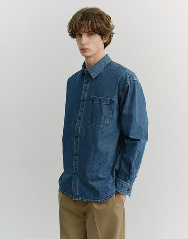 UNISEX OVERSIZED DENIM SHIRT CLASSIC BLUE_M_UDSH6A102B2