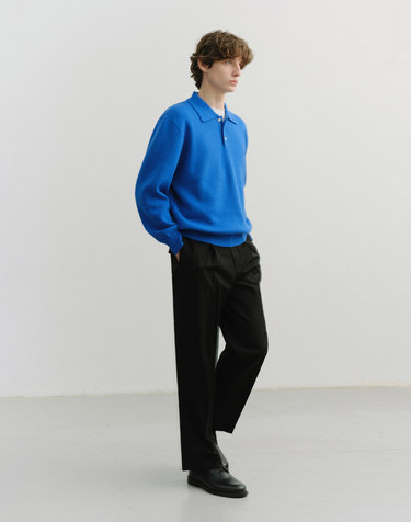 UNISEX CASHMERE COLLARED SWEATER BLUE_M_UDSW6A104B2