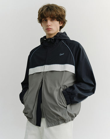 UNISEX BLOCKED WINDBREAKER NAVY_M_UDJU6A110N2