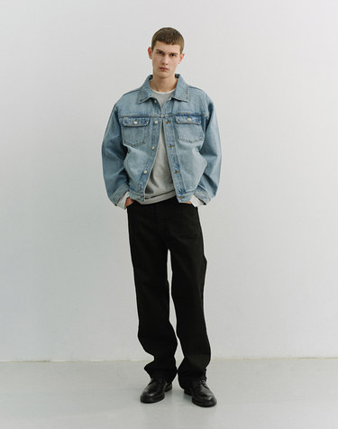 UNISEX DENIM TRUCKER JACKET LIGHT BLUE_M_UDJU6A108B1
