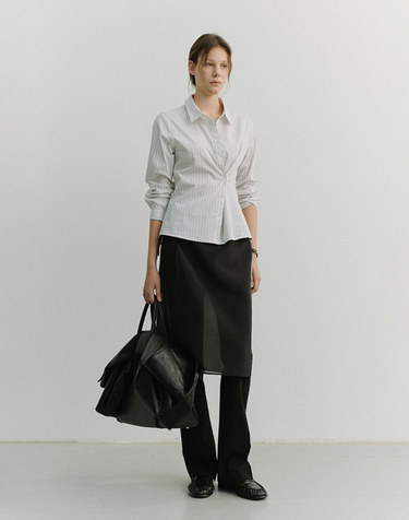 SEE-THROUGH LAYERING SKIRT BLACK_UDSK6A208BK