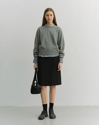 PLEATS MIDI SKIRT BLACK_UDSK6A203BK