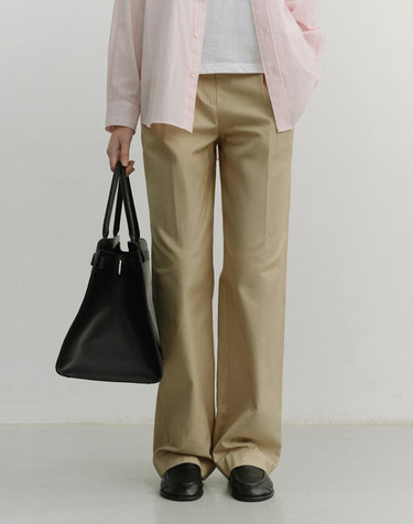 PLEATED CHINO SLACKS CLASSIC BEIGE_UDPA6A203I2