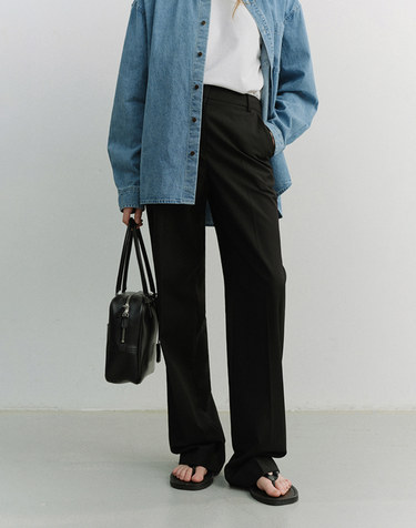 STRAIGHT SLACKS BLACK_UDPA6A202BK