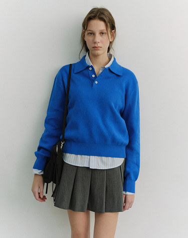 UNISEX CASHMERE COLLARED SWEATER BLUE_UDSW6A104B2
