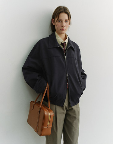 UNISEX COLLARED BLOUSON JACKET NAVY_UDJU6A109N2