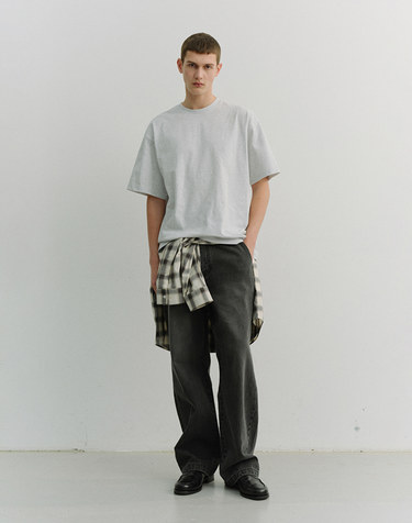 UNISEX LOOSE T-SHIRT LIGHT MELANGE GREY_M_UDTS6A112G1