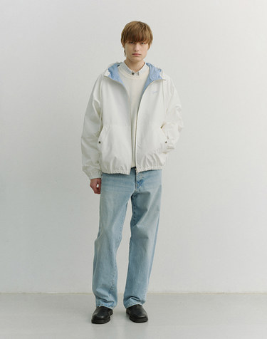 UNISEX LOGO WINDBREAKER WHITE SOFT BLUE_M_UDJU6A113WT