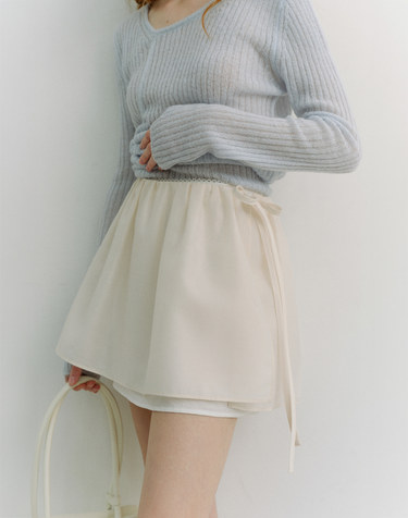 LAYERED VOLUME SKIRT CREAM_UDSK6A210CR