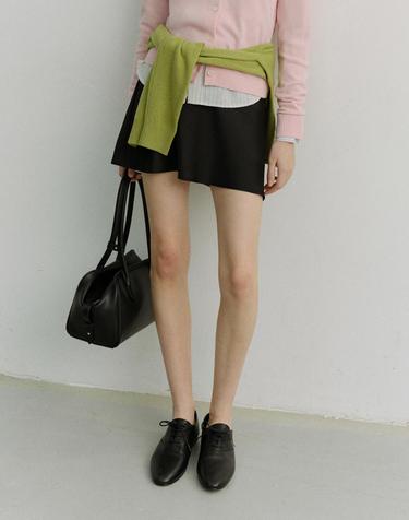 SATIN MINI SKIRT BLACK_UDSK6A201BK