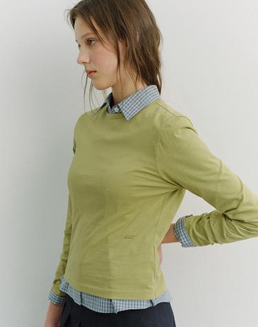 ESSENTIAL CREW-NECK T-SHIRT OLIVE_UDTS6A202K1