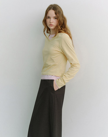 ESSENTIAL PETIT V-NECK T-SHIRT BUTTER_UDTS6A201Y1