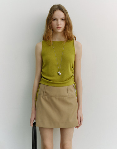 LAYERING KNIT TOP OLIVE GREEN_UDSW6A202K2