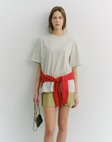 UNISEX LOOSE T-SHIRT OATMEAL MELANGE_UDTS6A112I1