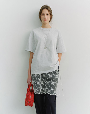 UNISEX LOOSE T-SHIRT LIGHT MELANGE GREY_UDTS6A112G1