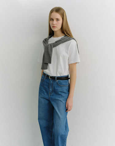 UNISEX LOOSE T-SHIRT WHITE_UDTS6A112WT
