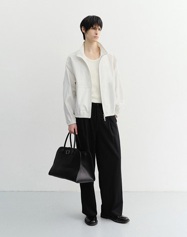 LOUNGE WOOL SLACKS BLACK STRIPE_M_UDPA6B321BK