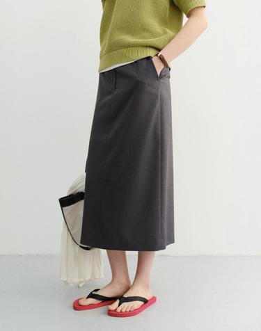 H-LINE LONG SKIRT DEEP GREY_UDSK6B233G2