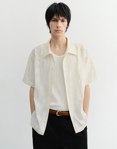 UNISEX HOLIDAY JACQUARD SHIRT CREAM JACQUARD_M_UDSH6B122IV