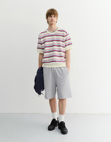 UNISEX PIGMENT RELAXED BEACH SHORTS MELANGE GREY_M_UDPA6B123G2