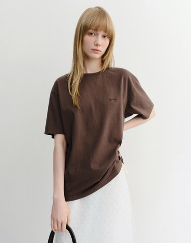 UNISEX GARMENT DYED T-SHIRT BROWN_UDTS6B146W2