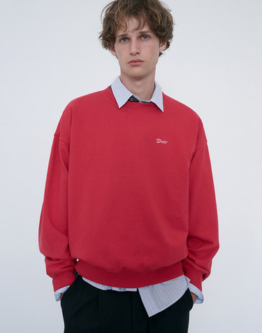 UNISEX GARMENT DYED SWEATSHIRT RED_M_UDTS6C115R2