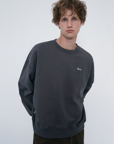 UNISEX GARMENT DYED SWEATSHIRT WASHED BLACK_M_UDTS6C115BK