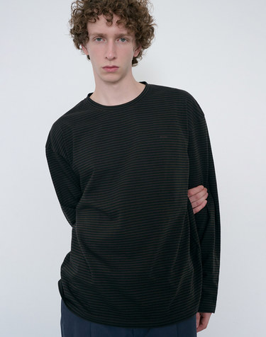 UNISEX MUTED STRIPED T-SHIRT BROWN_M_UDTS6C105W2