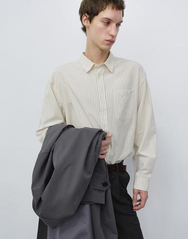 [XS,S,L,XL 10/27 예약배송] UNISEX INFORMAL SHIRT IVORY STRIPE_M_UDSH6C102IV