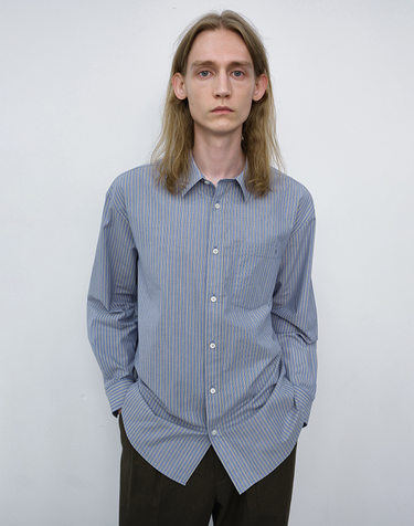 [10/27 예약배송] UNISEX INFORMAL SHIRT BLUE STRIPE_M_UDSH6C102B2