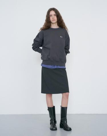 BIAS MIDI STRIPED SKIRT CHARCOAL GREY STRIPE_UDSK6C214CG