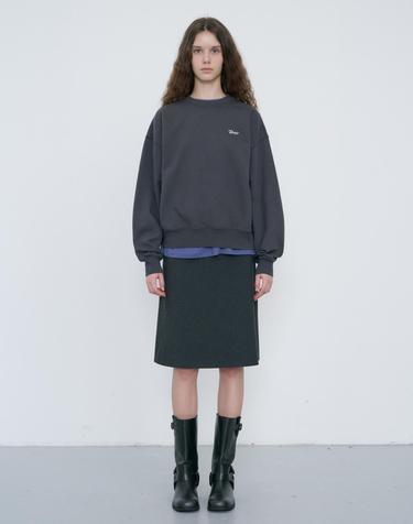 UNISEX GARMENT DYED SWEATSHIRT WASHED BLACK_UDTS6C115BK