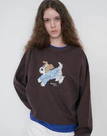 UNISEX PUPPY SWEATSHIRT BROWN_UDTS6C112W2