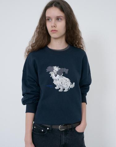 UNISEX PUPPY SWEATSHIRT FRENCH NAVY_UDTS6C112N2
