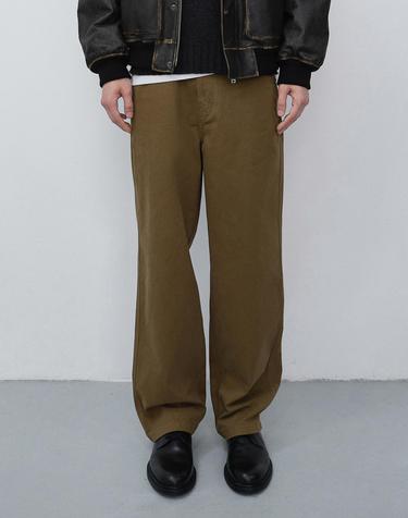 STRAIGHT CHINO SLACKS BEIGE_M_UDPA6C301I2