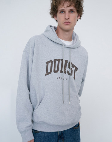 UNISEX ARCH LOGO HOODIE MID MELANGE GREY_M_UDTS6C111G1