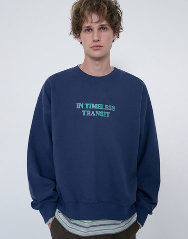 UNISEX SLOGAN SWEATSHIRT NAVY_M_UDTS6C109N2